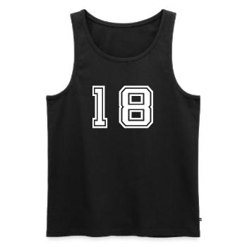 18e anniversaire de l’âge légal - Débardeur bio Premium Homme - noir - Devant - Michal (187cm)