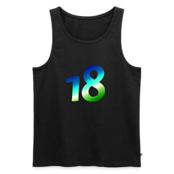 kleidung geburtstag, 18 karibischer Farbverlauf - Männer Premium Bio Tank Top - Schwarz - Vorne - AI Model Male 178 light (178cm)