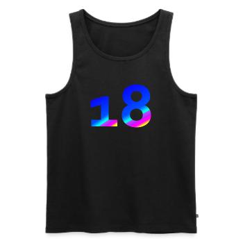 verschenken, 18 blauton mit Farbverlauf - Männer Premium Bio Tank Top - Schwarz - Vorne - AI Model Male 178 light (178cm)