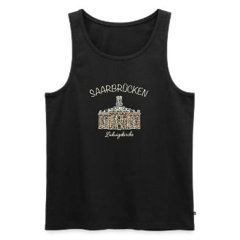 Saarbrücken, Ludwigskirche - Männer Premium Bio Tank Top - Schwarz - Vorne - Michal (187cm)