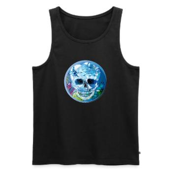 extravaganter kolorierter Totenkopf unter Wasser - Männer Premium Bio Tank Top - Schwarz - Vorne - AI Model Male 178 light (178cm)