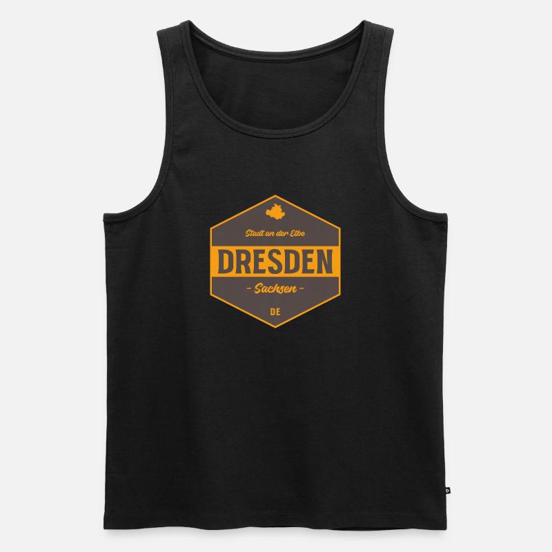 Dresden Stadtbadge Elbe - Männer Premium Bio Tank Top - Schwarz