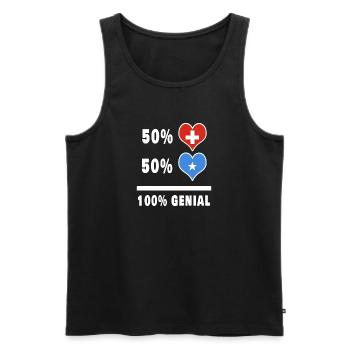 Somalia und Schweiz 100% Genial Flagge - Männer Premium Bio Tank Top - Schwarz - Vorne - Michal (187cm)
