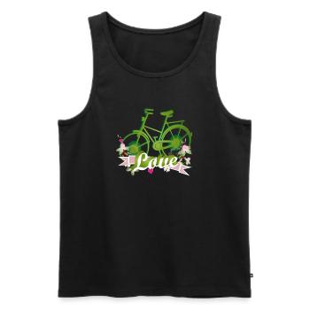 grünes Fahrrad mit ganz viel Liebe gestaltet - Männer Premium Bio Tank Top - Schwarz - Vorne - AI Model Male 178 light (178cm)