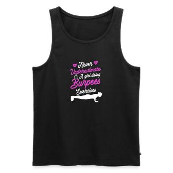 Design Burpees - Débardeur bio Premium Homme - noir - Devant - AI Model Male 178 light (178cm)