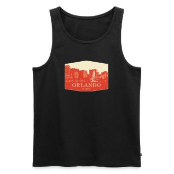 Orlando Skyline Vintage Florida - Männer Premium Bio Tank Top - Schwarz - Vorne - Michal (187cm)