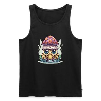 Kawaii Mushroom Guardian - Men's Premium Organic Tank Top - black - Front - AI Model Male 178 light (178cm)