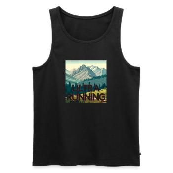 Ultra Running - Men's Premium Organic Tank Top - black - Front - AI Model Male 178 light (178cm)