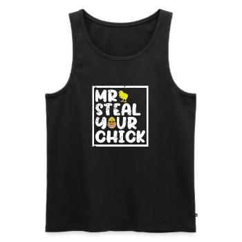 Mr Steal Your Chick - Men's Premium Organic Tank Top - black - Front - Michal (187cm)