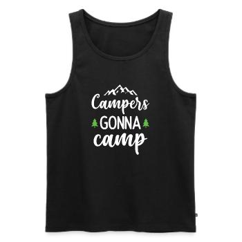 Camper auf dem Weg zum Camp - Männer Premium Bio Tank Top - Schwarz - Vorne - AI Model Male 178 light (178cm)