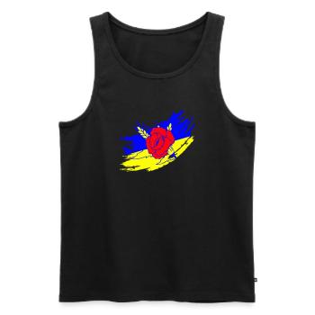 Ukrainian flag - Men's Premium Organic Tank Top - black - Front - Michal (187cm)