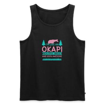 Okapi Wildgiraffen Design - Männer Premium Bio Tank Top - Schwarz - Vorne - AI Model Male 178 light (178cm)