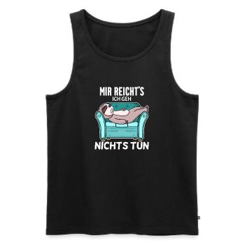 Faultier schlafen Spruch lustig Faul - Männer Premium Bio Tank Top - Schwarz - Vorne - Michal (187cm)