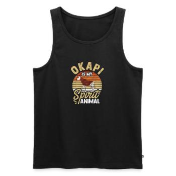 L'okapi est l'animal de mon âme - Débardeur bio Premium Homme - noir - Devant - AI Model Male 178 light (178cm)