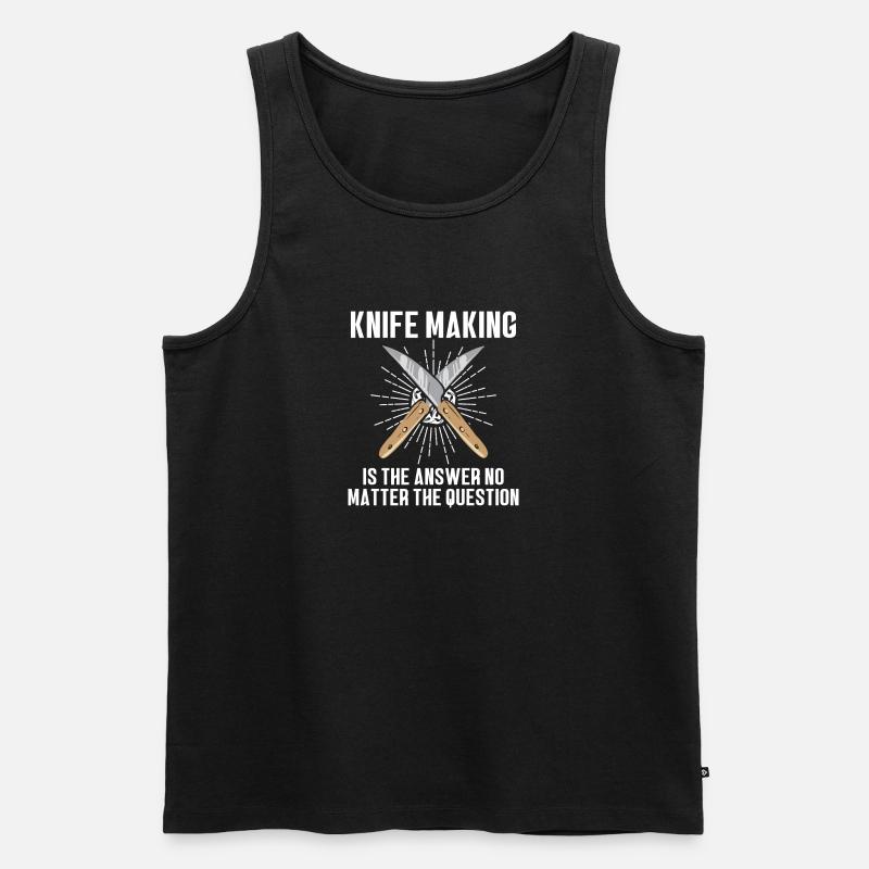 Knife Making Blacksmith Design - Men's Premium Organic Tank Top - black
