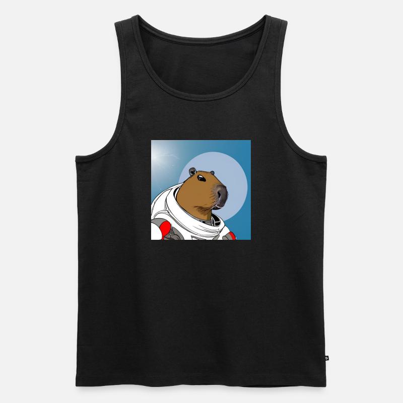 Capy-Astronaut - Männer Premium Bio Tank Top - Schwarz