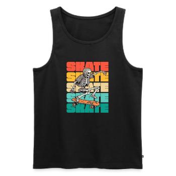 Skateboarding Coole Skateboarder Skelett Bunt - Männer Premium Bio Tank Top - Schwarz - Vorne - AI Model Male 178 light (178cm)