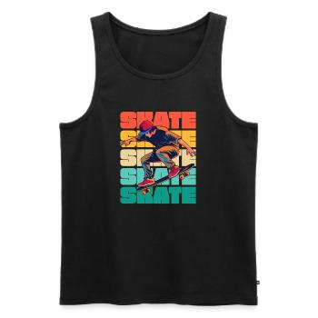 Skateboarding Cool Skater Boy Bunt - Männer Premium Bio Tank Top - Schwarz - Vorne - AI Model Male 178 light (178cm)