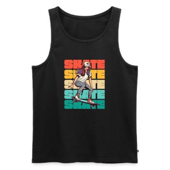 Skateboarding Cool Skater Girl Bunt - Männer Premium Bio Tank Top - Schwarz - Vorne - AI Model Male 178 light (178cm)