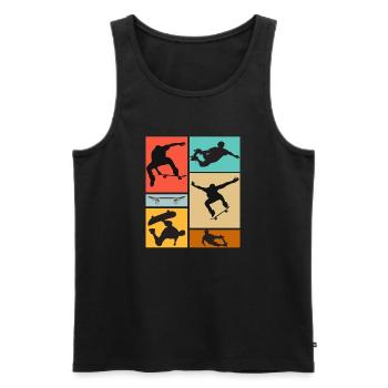 Skateboarding Coole Skateboarder Collage Bunt - Männer Premium Bio Tank Top - Schwarz - Vorne - AI Model Male 178 light (178cm)