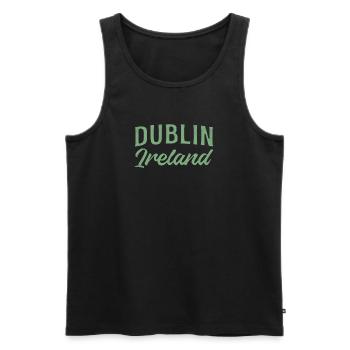 Dublin Irland Vintage Schrift - Männer Premium Bio Tank Top - Schwarz - Vorne - Michal (187cm)