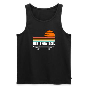 Skateboarden So rolle ich - Männer Premium Bio Tank Top - Schwarz - Vorne - AI Model Male 178 light (178cm)