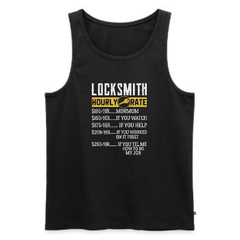 Locksmith Hourly rates Locksmith - Men's Premium Organic Tank Top - black - Front - Michal (187cm)