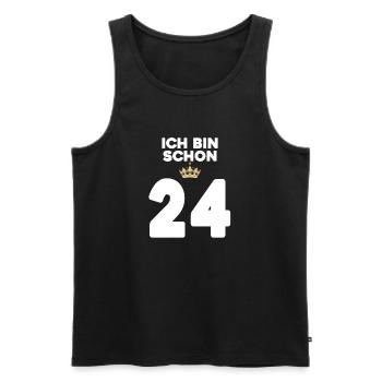 24. Geburtstag Geschenk - 24 Jahre mit Krone - Männer Premium Bio Tank Top - Schwarz - Vorne - Michal (187cm)