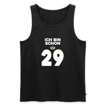 29. Geburtstag Geschenk - 29 Jahre mit Krone - Männer Premium Bio Tank Top - Schwarz - Vorne - Michal (187cm)