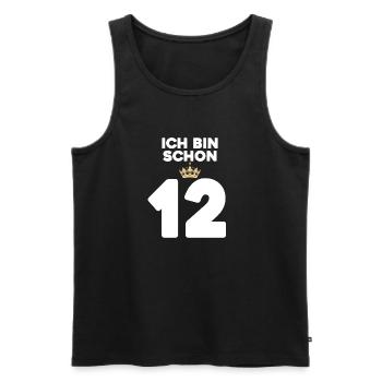 12. Geburtstag Geschenk - 12 Jahre mit Krone - Männer Premium Bio Tank Top - Schwarz - Vorne - Michal (187cm)