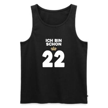 22. Geburtstag Geschenk - 22 Jahre mit Krone - Männer Premium Bio Tank Top - Schwarz - Vorne - Michal (187cm)