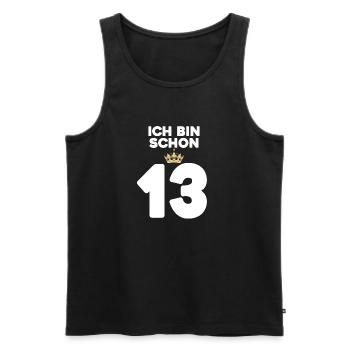 13. Geburtstag Geschenk - 13 Jahre mit Krone - Männer Premium Bio Tank Top - Schwarz - Vorne - Michal (187cm)