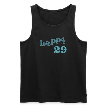 happy 29 - Männer Premium Bio Tank Top - Schwarz - Vorne - Michal (187cm)