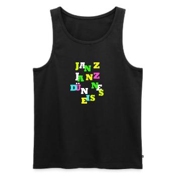 JANZ JANZ DÜNNES EIS OHJA witziges Design für dich - Männer Premium Bio Tank Top - Schwarz - Vorne - Michal (187cm)
