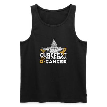 Curefest Childhood Cancer Ribbon - Men's Premium Organic Tank Top - black - Front - AI Model Male 178 light (178cm)