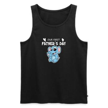 Father's Day - First Father's Day Gift - Men's Premium Organic Tank Top - black - Front - Michal (187cm)