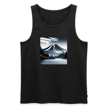 Vulkanlandschaft - Männer Premium Bio Tank Top - Schwarz - Vorne - Michal (187cm)