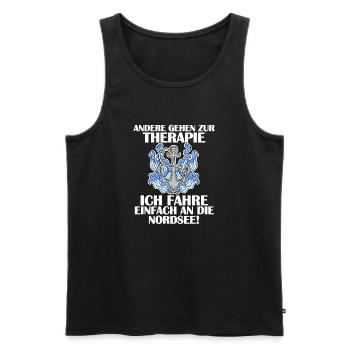 Nordsee - Männer Premium Bio Tank Top - Schwarz - Vorne - Michal (187cm)