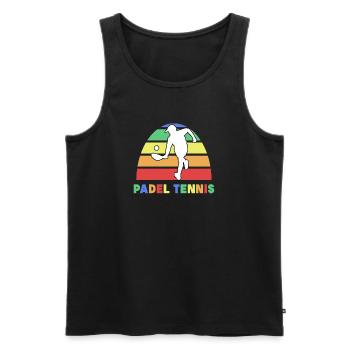 Padel Tennis Tournament Saying Player Padel Game - Men's Premium Organic Tank Top - black - Front - AI Model Male 178 light (178cm)