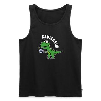 Dinosaurier Padel Spieler Ball Schläger Sportart - Männer Premium Bio Tank Top - Schwarz - Vorne - AI Model Male 178 light (178cm)