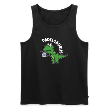 Padel Padelspiel Sport Spieler Dinosaurier Spruch - Männer Premium Bio Tank Top - Schwarz - Vorne - AI Model Male 178 light (178cm)