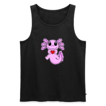 Axolotl Heart Love - Heart Motif - Débardeur bio Premium Homme - noir - Devant - Michal (187cm)