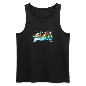 Enten Pärchen im See mit frühlingshaftem Ufer - Männer Premium Bio Tank Top - Schwarz - Vorne - AI Model Male 178 light (178cm)