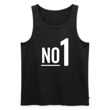 No 1 - Nummer eins - Männer Premium Bio Tank Top - Schwarz - Vorne - AI Model Male 178 light (178cm)