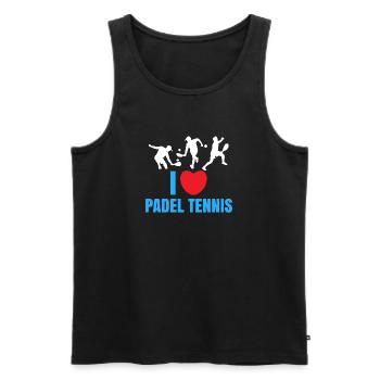 I Love Padel Padel Team Tennis Statement Heart - Débardeur bio Premium Homme - noir - Devant - Michal (187cm)