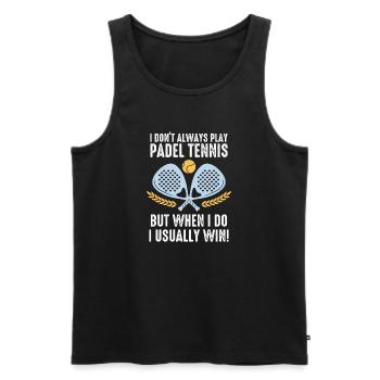 Padel Ich spiele nicht immer Padel-Tennis - Männer Premium Bio Tank Top - Schwarz - Vorne - AI Model Male 178 light (178cm)