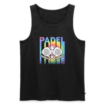 Padel Tennis Colorful - Men's Premium Organic Tank Top - black - Front - AI Model Male 178 light (178cm)