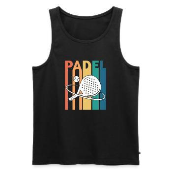 Padel Tennis Rétro Vintage - Débardeur bio Premium Homme - noir - Devant - Michal (187cm)
