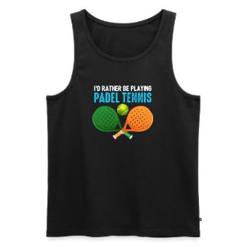 Padel Ich spiele lieber Padel-Tennis - Männer Premium Bio Tank Top - Schwarz - Vorne - AI Model Male 178 light (178cm)