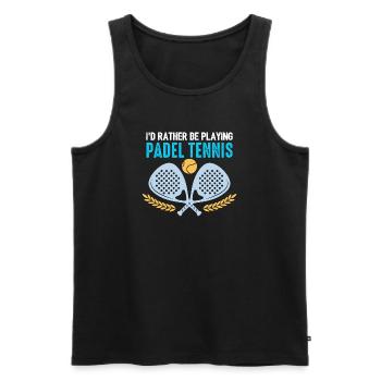 Padel Ich spiele lieber Padel-Tennis - Männer Premium Bio Tank Top - Schwarz - Vorne - AI Model Male 178 light (178cm)